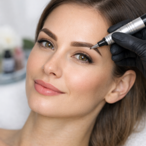 természetes hatású sminktetoválás szemöldök és szemhéj